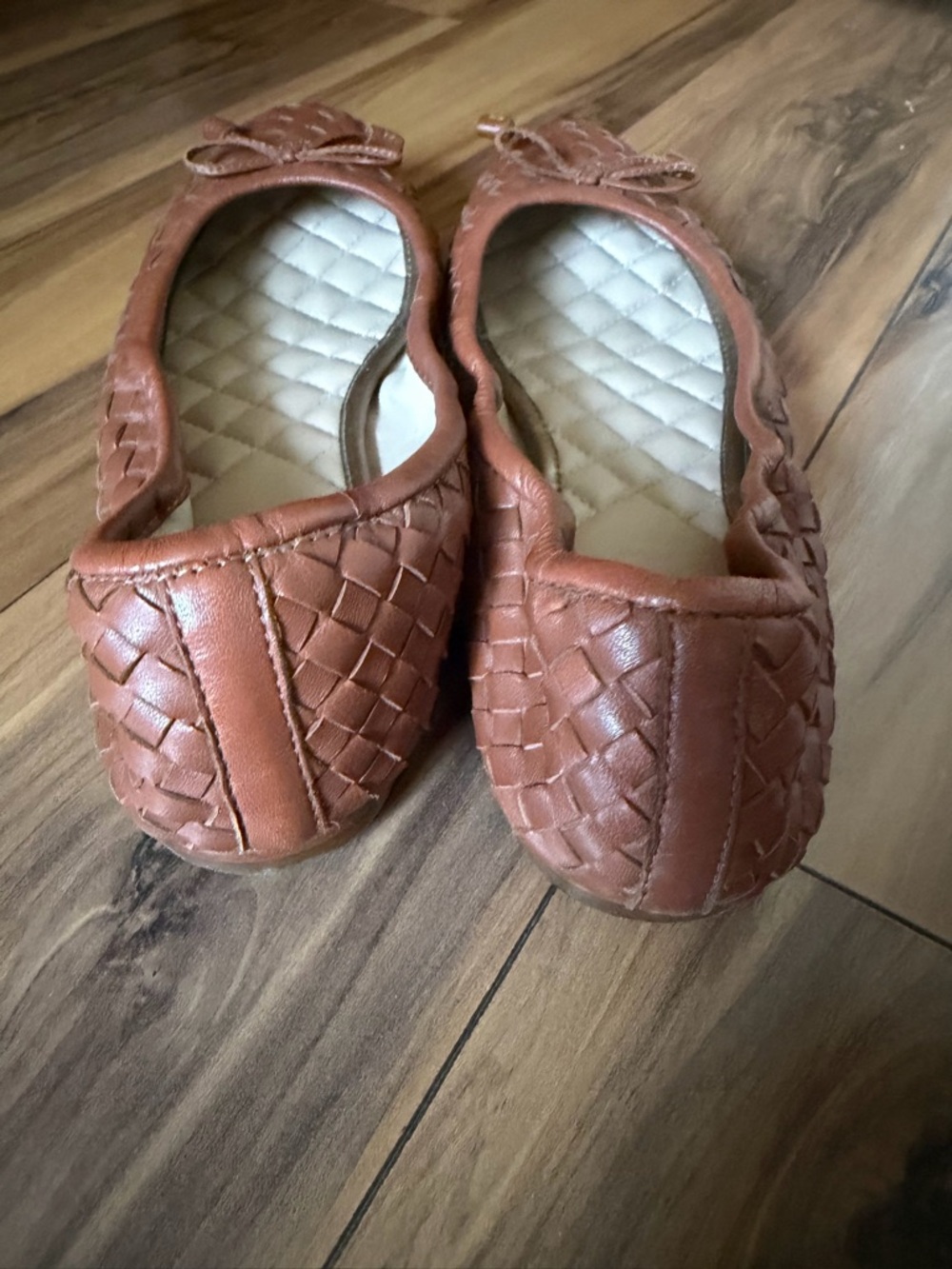 J. McLaughlin Tan Woven Leather Ballet Flats - Picture 3 of 9